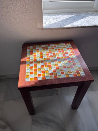 Mesa mosaico vintage - Madera