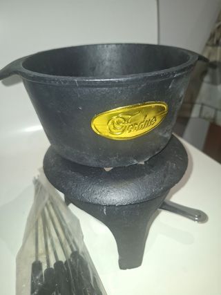 Juego fondue hierro fundido