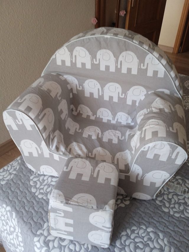 Sofa niños con estampado de elefantes