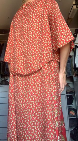 Túnica seda roja dorada - Talla S