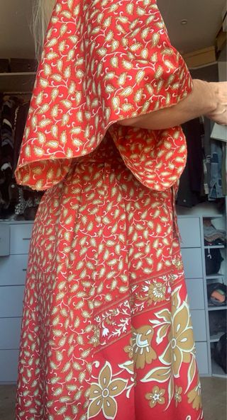 Túnica seda roja dorada - Talla S