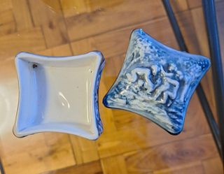 Cenicero y joyero querubines