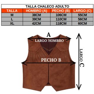 Sombrero Vaquero Chaleco y Bandana Adulto Talla L