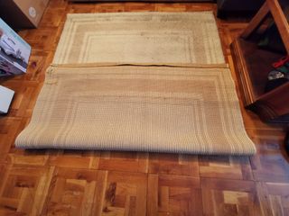 Alfombra lana beige artesana Val de San Lorenzo