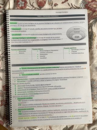 Apuntes grado en psicologia curso 1 y 2