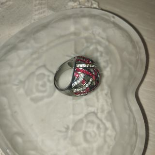 Anillo de plata 925 Rojo con Cristales