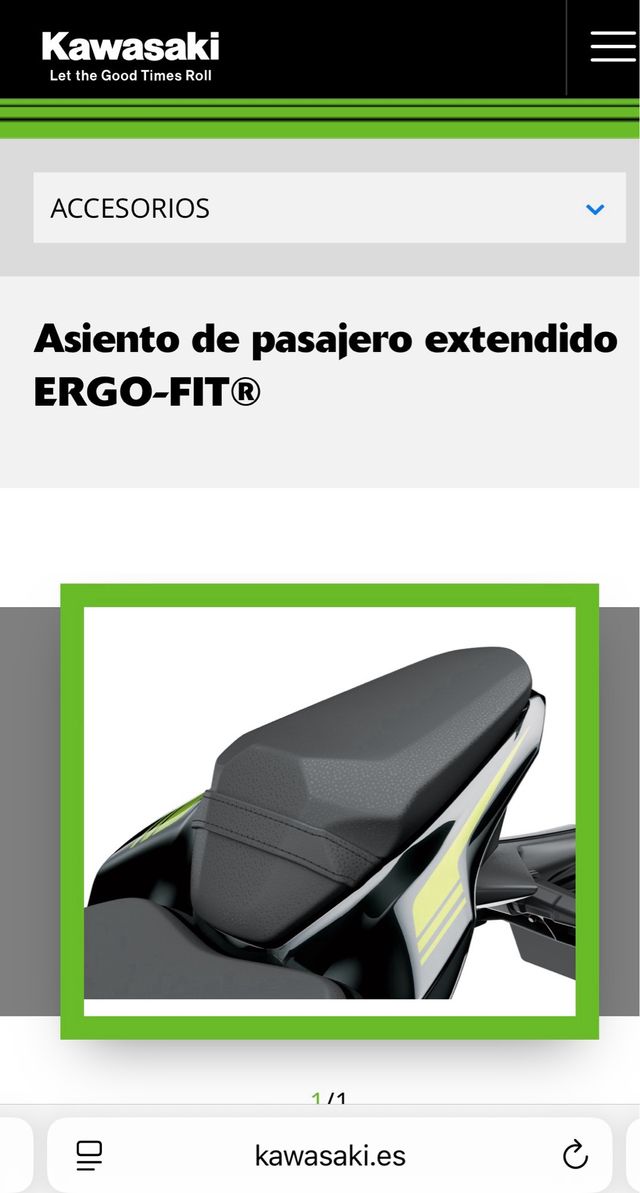 Asiento pasajero Kawasaki ERGO-FIT