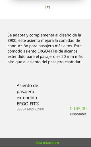 Asiento pasajero Kawasaki ERGO-FIT