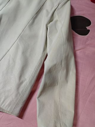 Chaqueta cuero blanca Oxford