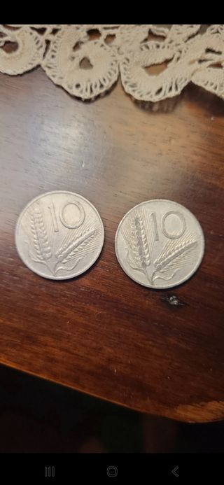 2 Monete 10 Lire Italia 1954 rare