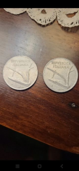 2 Monete 10 Lire Italia 1954 rare