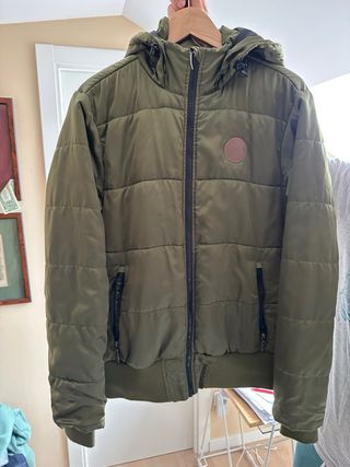 Cazadora bomber verde militar XL