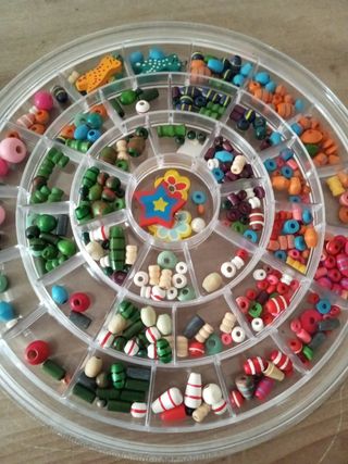 Perline legno colorate x collane