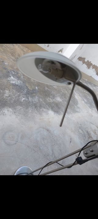 Lámpara pie lectura metal plata 2 luces