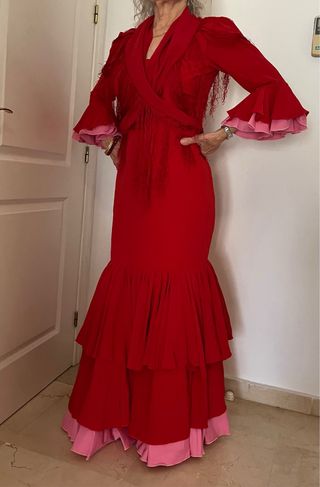 Traje Flamenca Rojo - Rosa