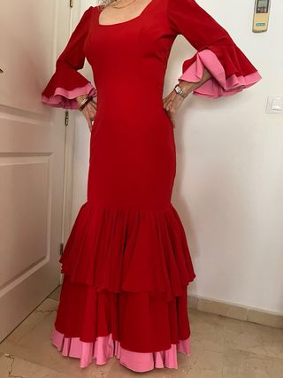 Traje Flamenca Rojo - Rosa