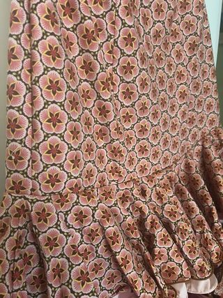 Traje gitana flamenco rosa y marrón