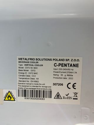 NEVERA EXPOSITORA VERTICAL PROFESIONAL METALFRIO