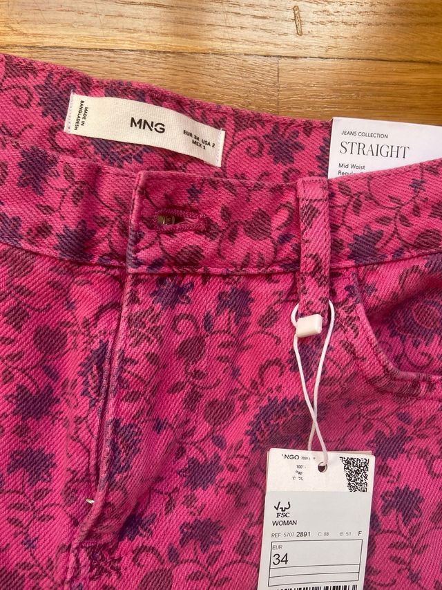 Vaqueros Mango Rosa - Talla 34