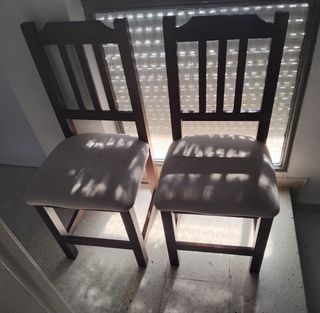 6 Sillas madera - beige