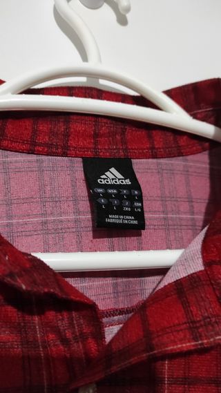 Camisa Adidas roja manga larga hombre