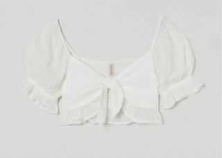Crop top blanco plumeti