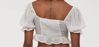 Crop top blanco plumeti
