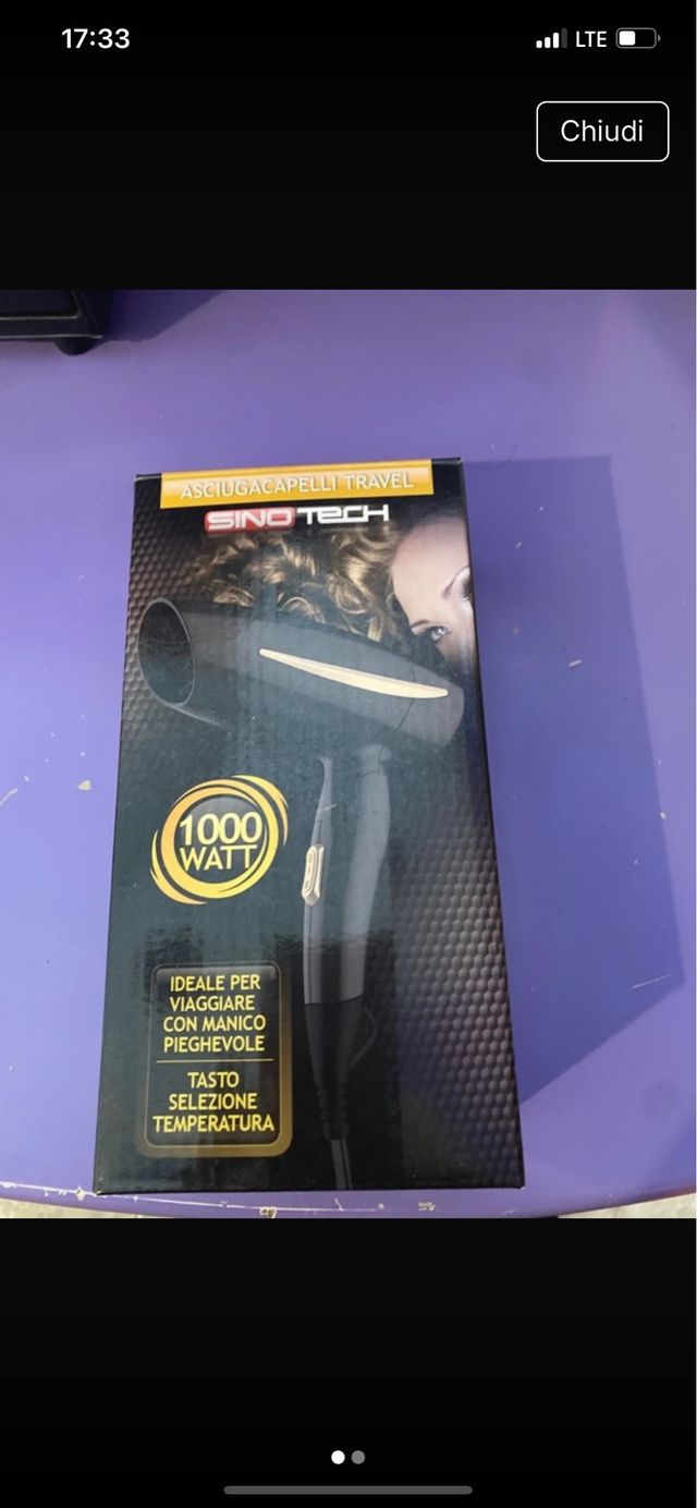 Asciugacapelli Sino Tech Travel 1000W
