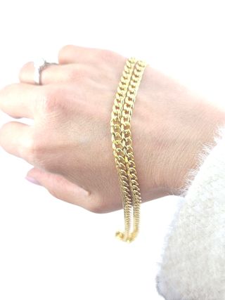 Cadena barbada 18k -