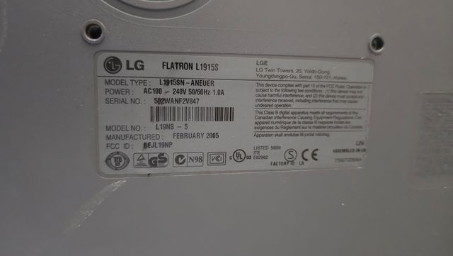 Monitor LG Flatron L1915S