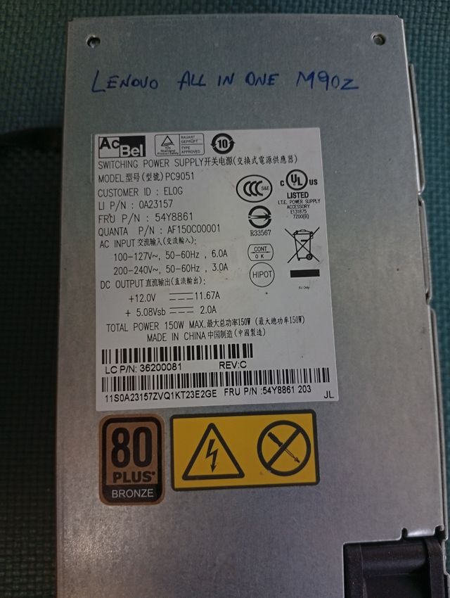 Fuente alimentación Lenovo M90z