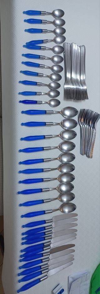 Set 24 posate Flash acciaio inox blu