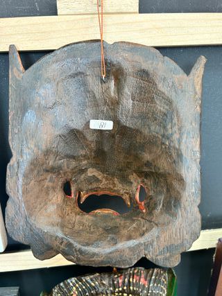 2 Máscaras de madera tallada a mano de Barong 