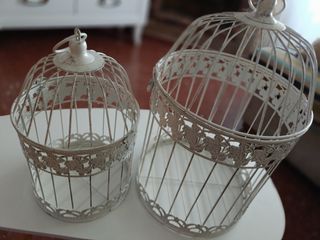 2 Jaulas Vintage Blancas Decorativas