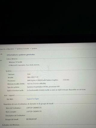 Portátil Acer RTX 3080