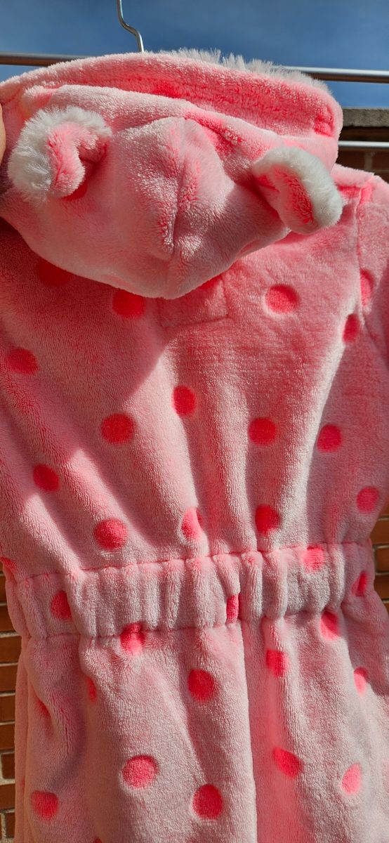 Bata niña rosa lunares 2-3 años