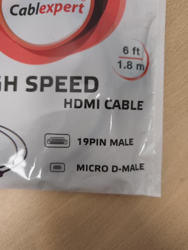 Cable HDMI-Micro HDMI 6ft Cablexpert