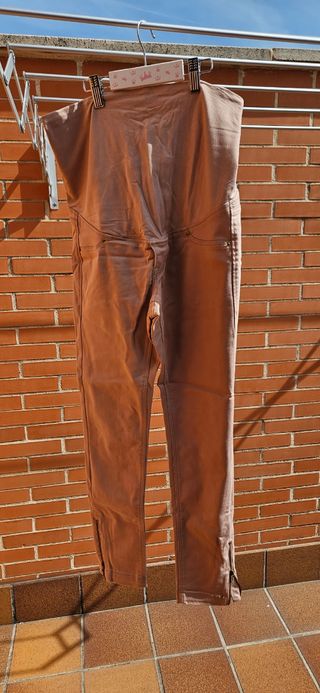 Pantalones premamá beige - Talla 40