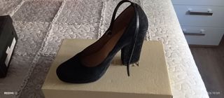 Zapatos negros tacón grueso