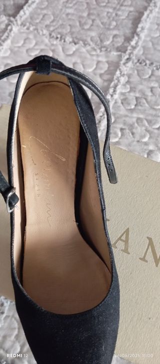 Zapatos negros tacón grueso