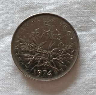 Moneda 5 Francos Francia 1974