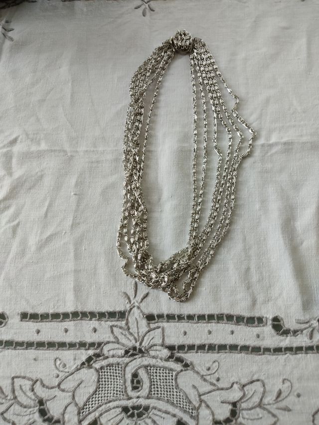 Collana metallo argentato 6 Fili