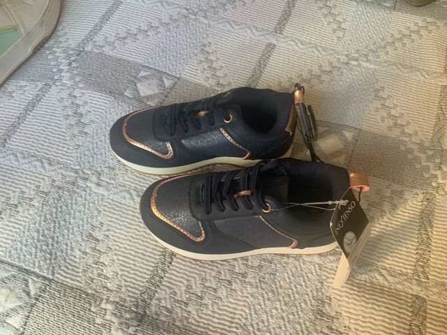 Zapatillas niña talla 29 - azules con purpurina