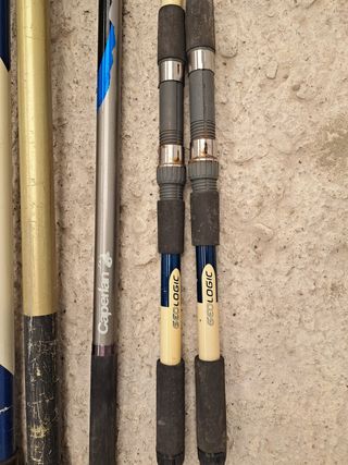 Cañas Pesca: 5 cañas usadas