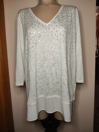 Blusa Elogy blanca c/lentejuelas - XL
