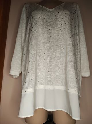 Blusa Elogy blanca c/lentejuelas - XL