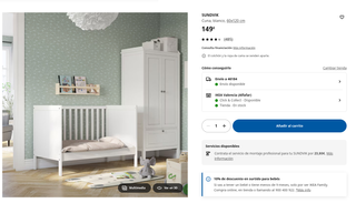 Cuna bebe + colchon + fundas impermeables