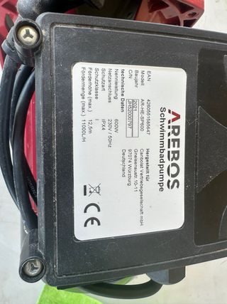 Bomba piscina AREBOS 600W - 11000l/h