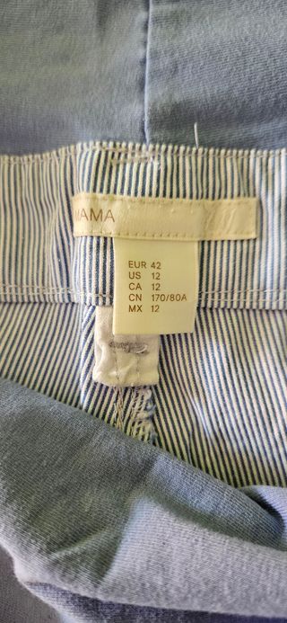 Shorts premamá rayas azul blanco - T42