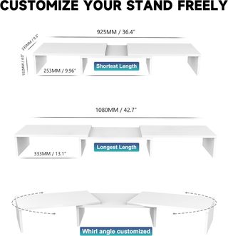Soporte Giratorio para 2 Monitores con Cajón